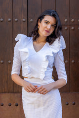 Conjunto Amalia Vichy Blanco