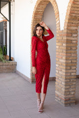 Vestido Elianna lunares rojo
