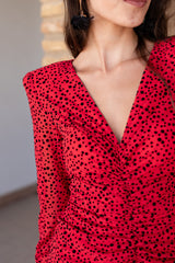Vestido Elianna lunares rojo