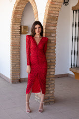 Vestido Elianna lunares rojo