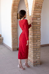 Vestido Elianna lunares rojo