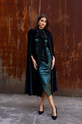 Navy Blue Velvet Cape