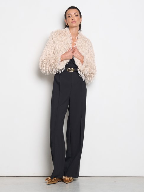 Chaqueta Flecos beis