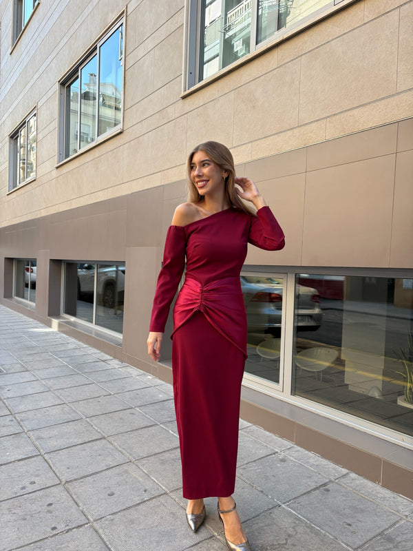 Ariel Burgundy Dress