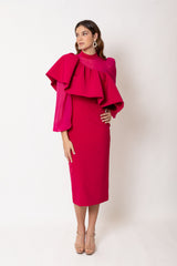 Vega Dress Bougainvillea Ruffle
