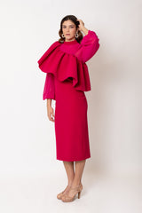 Vega Dress Bougainvillea Ruffle