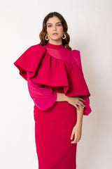 Vega Dress Bougainvillea Ruffle