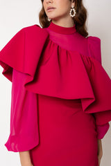 Vega Dress Bougainvillea Ruffle