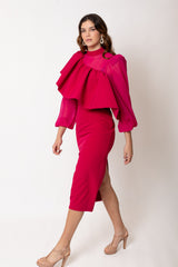 Vega Dress Bougainvillea Ruffle