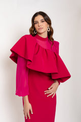 Vega Dress Bougainvillea Ruffle