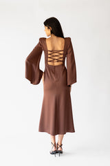 Vestido  Noela marron
