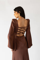 Vestido  Noela marron