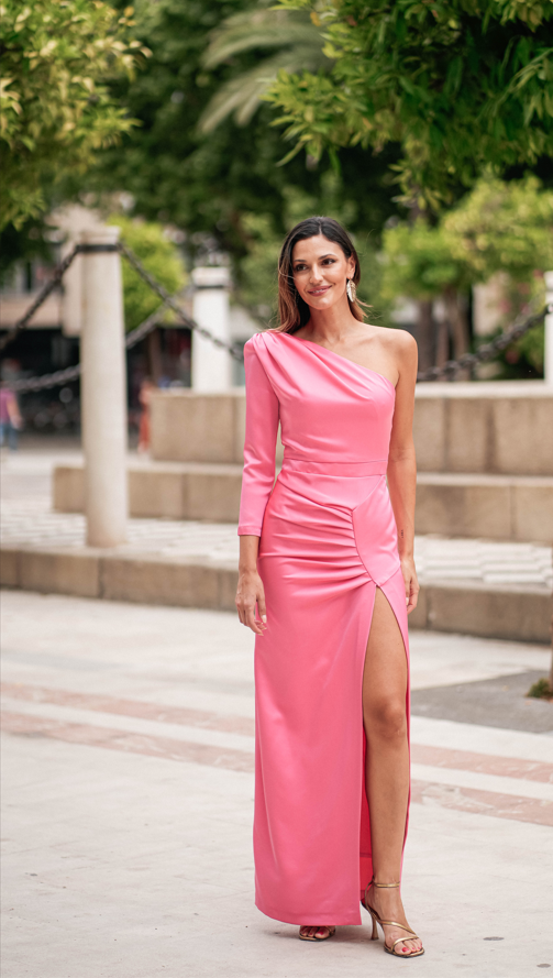 Vestido Lucía Rosa Satinado