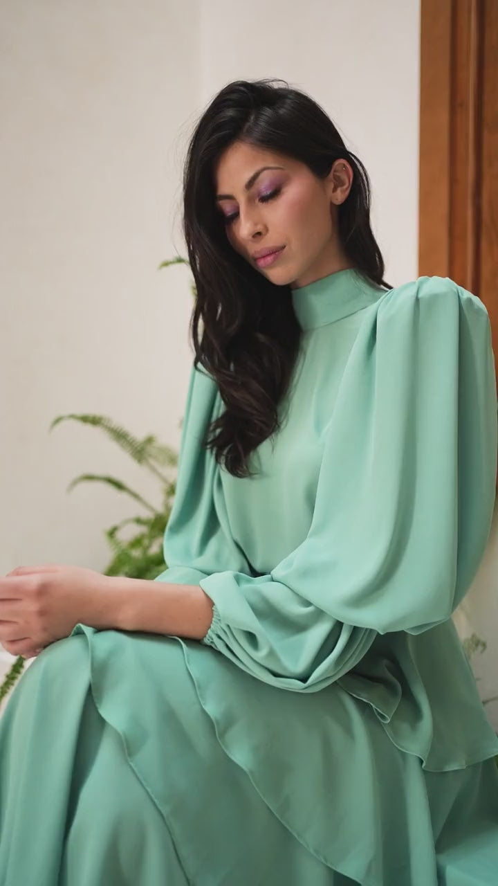 Vestido verde de invitada